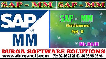 SAP MM || SAP-MM(Material Management) Part - 17 by Raju