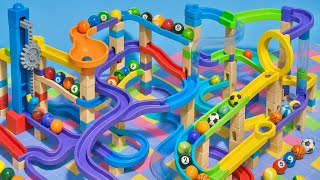 Marble Run Race ASMR Rollercoaster Flowing Stones