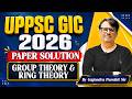 UPPSC GIC 2026 | Paper Solution | Group Theory & Ring Theory | By Gp Sir