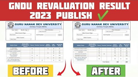 GNDU Revaluation Result 2023 Publish ✔️ | Gndu Rechecking Result 2023 Declared 😱 | Result News Today