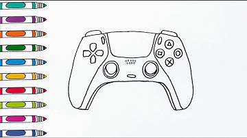 How to Draw and Color a PS5 Controller EASY