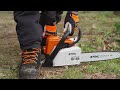 Dmarrage au sol  laide de la trononneuse stihl ms 170  instructions stihl