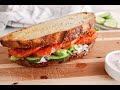 Roasted tomato sandwich with vegan aioli