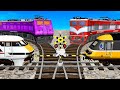 【踏切アニメ】よける電車 Railroad Crossing Train Animation