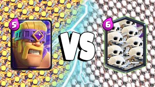 EVOLVED BARBARIANS Vs 30 SKELETONS - Clash Royale Battle