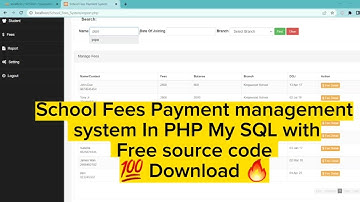 Fee Payment Management System in PHP & MySQL with Free Source Code | Download