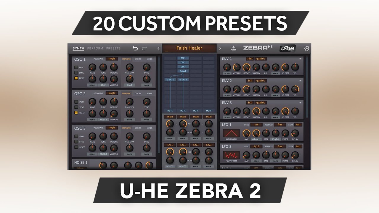 U-HE ZEBRA2 ♫ 20 Techno Sounds ► MODULAR TECHNO PRESETS