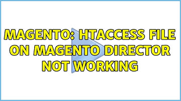 Magento: htaccess file on Magento director not working