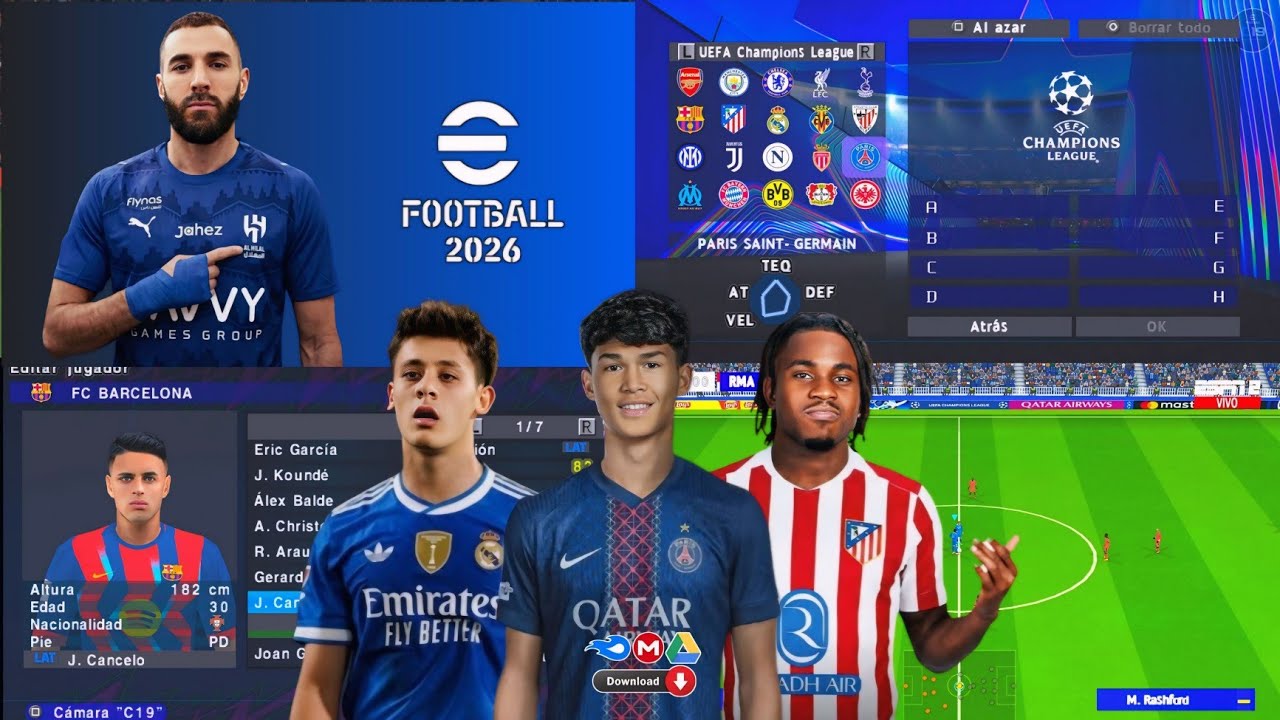 eFootball PES 2026 PPSSPP ORIGINAL ISO DOWNLOAD PES 2026 PSP FULL FITS 26 & TRANSFERS 4K GRAPHICS
