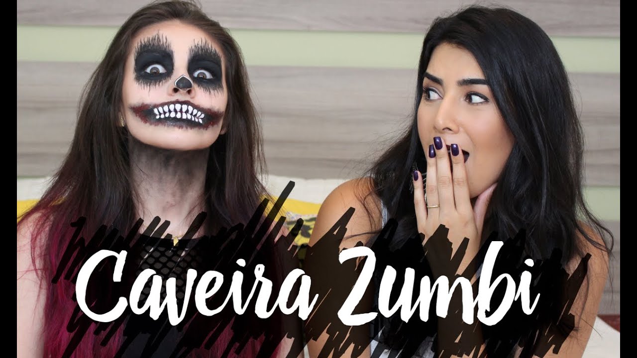 Maquiagem Caveira Mexicana - Half Face Skull Makeup Tutorial - Halloween  2020 - Carla M. 