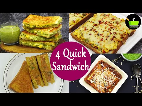 4 Easy sandwich recipes for breakfast & snack | Easy-to-make sandwich recipes | Best Sandwich Recipe | She Cooks