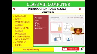 CLASS 8 COMPUTER CHP 4 INTRODUCTION TO MS ACCESS
