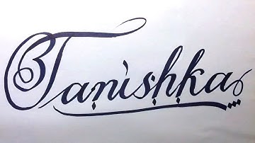 Tanishka Name Signature Calligraphy Status | How to Cursive write with cut Marker #tanishka