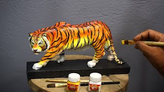 How to make tiger | clay tiger making and colouring | clay modelling tiger