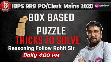Box Puzzle Reasoning Tricks | RRB PO Mains | IBPS RRB PO/Clerk 2020 | Reasoning By Rohit Sir