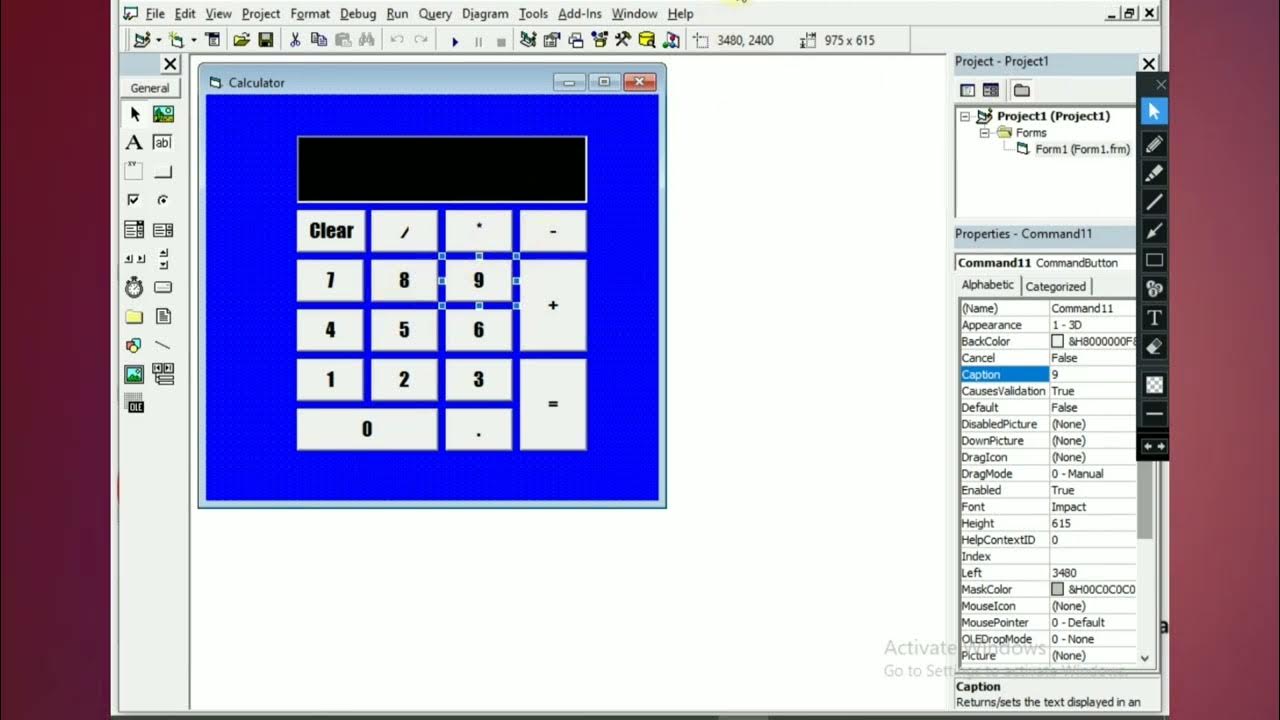 How to make a simple calculator in visual basic 6.0 | Calculator in ...