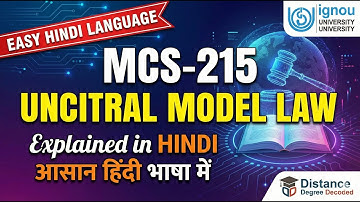 MCS-215 Important Topic: UNCITRAL Model Law (Hindi) | IGNOU Exam Notes #ignou