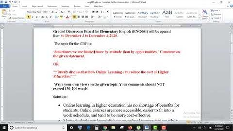 ENG001 GDB 1 SOLUTION 99% CORRECT