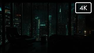 No Ads π΄ Luxury NYC Rainy Night β Heavy Rain on Window & Cozy Warm Lights | Deep Sleep & Relaxation