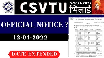 EXAM FORM DATE EXTENDED -OFFICAL NOTICE | CSVTU
