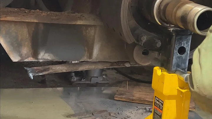 Kingpin removal & rust repairs on vintage mci bus....