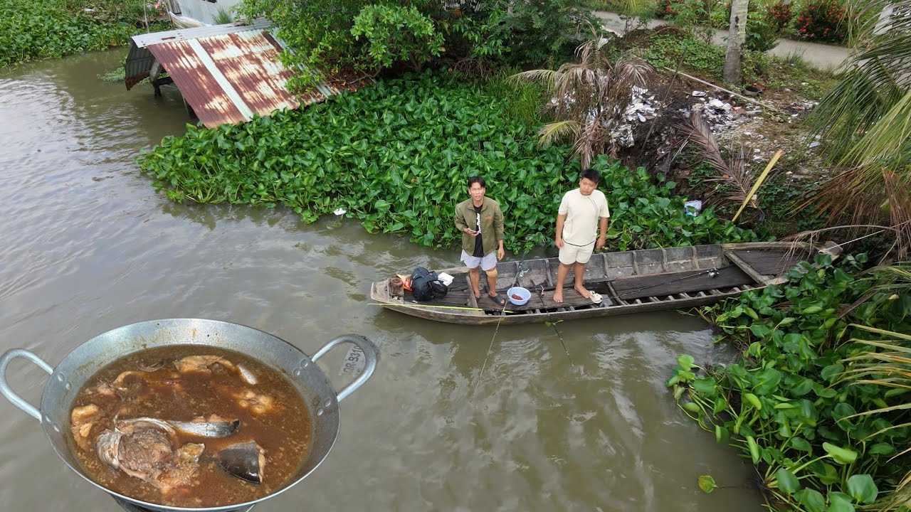 2 Ngày Câu Cá Tra Sông, Cá Tra Kho Tương Hột Dân Dã #fishing #cuocsongmientay #monngondanda 