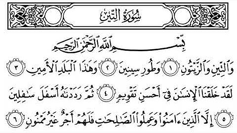 سورة التين مكتوبة || سورة رقم 95