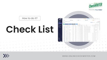 Manage Your Check List | OnlineCheckWriter.com - Powered by Zil Money