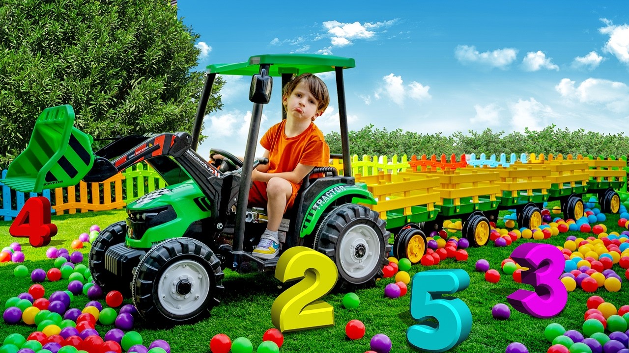 أليكس يقود الجرّار ويبحث عن الأرقام المفقودة! 🚜 🔢 الأرقام من 1 إلى 5 للأطفال