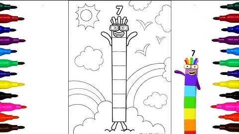 How to draw Numberblocks - Easy Drawing for kids  - Numberblock 7