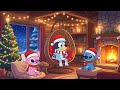 Stitch &amp; Bluey Warm Christmas Fireplace 🎄 Study &amp; Focus Lofi Beats ❄️ Peaceful Winter Vibes