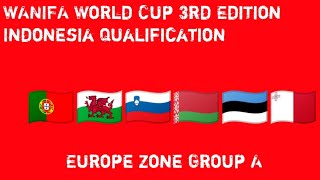 WANIFA WORLD CUP 3RD EDITION INDONESIA QUALIFICATION EUROPE ZONE GROUP A