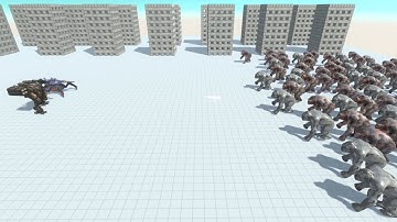 S.P.I.D.E.R. and B.O.S.S. vs 100 Mutant Primates ARBS Animal Revolt Battle Simulator