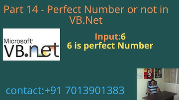 Perfect Number or not in VB.Net - Part 14