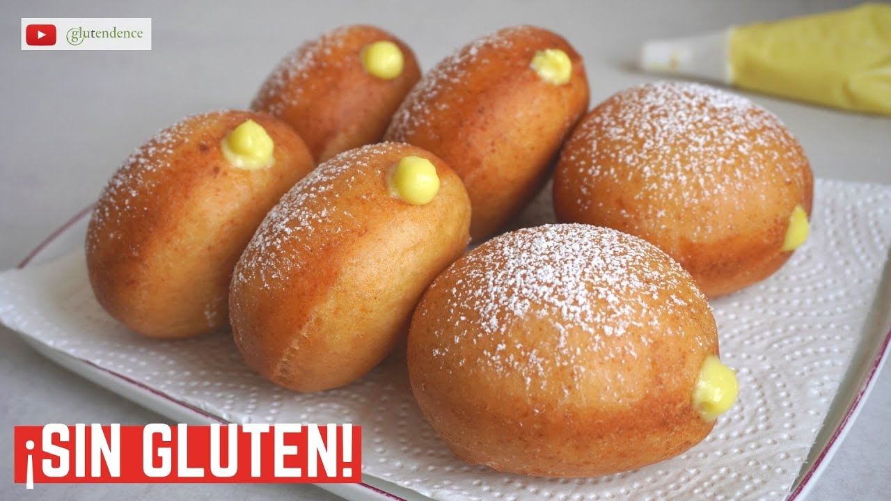 🍩La mejor receta de bombas o BERLINAS de crema SIN GLUTEN | BOLAS DE FRAILE SIN TACC