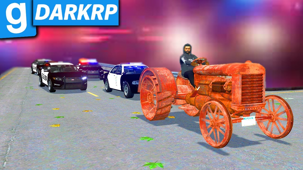 Troller la Police avec un Tracteur dans Garry's mod DarkRP