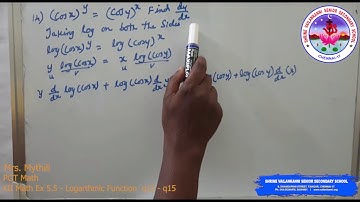 SVSSS XII Math - Logarithmic Differentiation Ex 5.5   Q12 to Q15