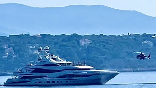 LIONHEART Superyacht Helicopter Landing & TakeOff on her helipad @archiesvlogmc