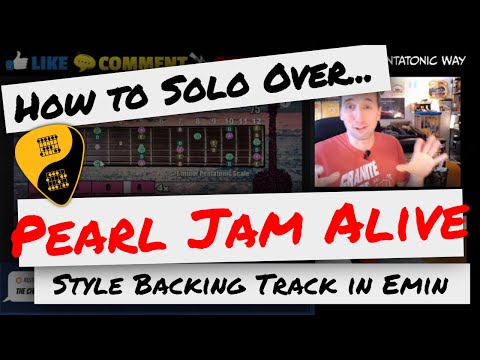 🎸 How to Solo Over Backing Tracks | Grunge Rock Pearl Jam Alive Guitar Backtrack in Emin