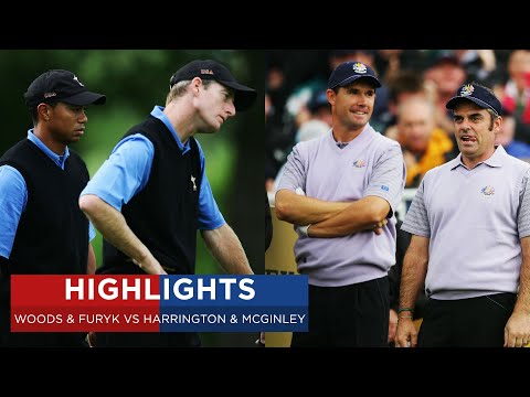 Tiger woods & jim furyk vs pádraig harrington & paul mcginley | extended highlights | 2006 ryder cup