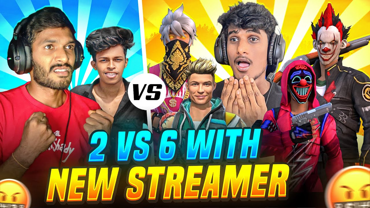 🥵NEW STREAMER TAKES DOWN 6 PROS!😱 WITH | 2VS6🔥 | FREE FIRE IN TELUGU 