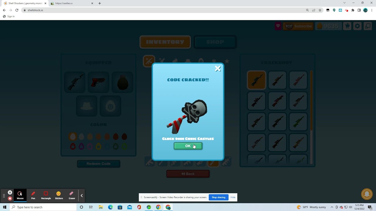 Cracking the Cubic Castles gun in shell shockers - YouTube