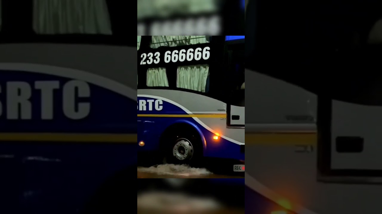 GSRTC Volvo B11R Splashing Roads in the Rain ☔ at Night 🌉. 