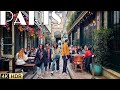 Paris 4k best caf streets in saint germain des prs walk 4k60 fps version 23april2024