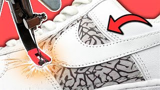 $90 SHOE SEWING MACHINE! HOW TO  PRINT YOUR OWN FABRIC & SEW MATERIAL TO SHOES | PART 2