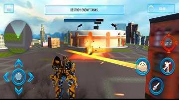Flying Helicopter Robot Transform War Robot Games (Android Gameplay)