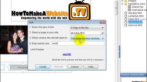 Free Website Course - Creating a Link - Yahoo Site Builder Picture and Text Links