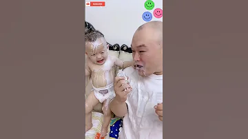 A father having fun 🤣with his baby 🥛|| #funny#baby#shorts