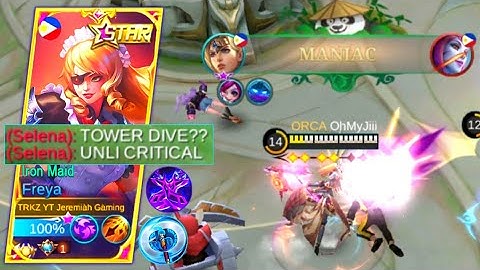 FREYA TOWER DIVE WITH HACK CRITICAL BUILD🔥 | FREYA BEST BUILD 2022 | MUST WATCH | MLBB✓