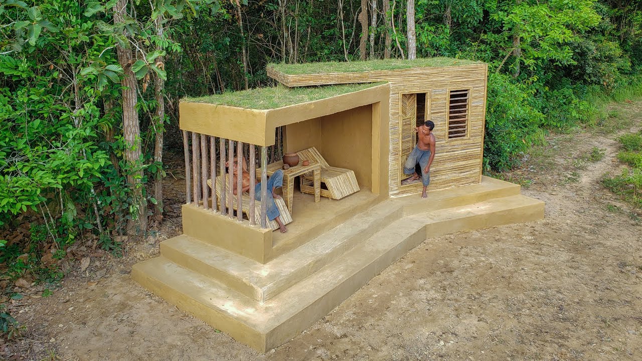 How We Built The Most Beautiful Bamboo Mud Villa by Jungle Survival Ancient Skills